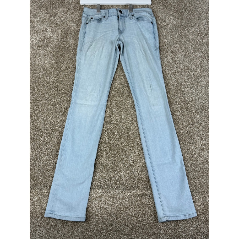 Level 99 Lily Skinny Straight‎ Jeans Light Wash Blue Size 27 Made in USA Stretch